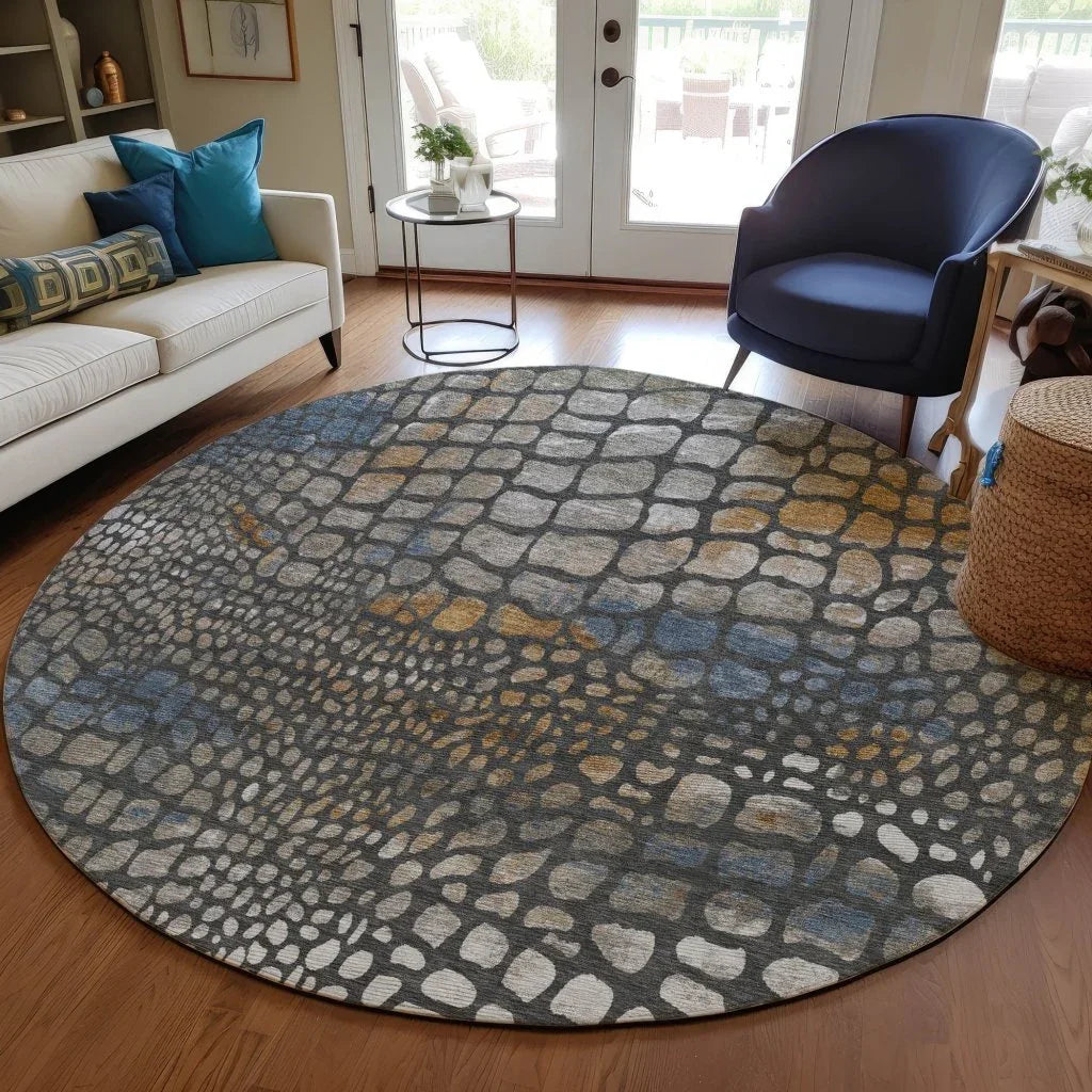 LOOMLAN Rugs Siena Gray Washable Indoor-Outdoor Rug