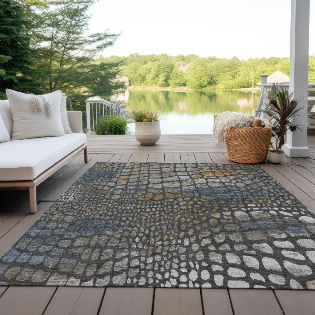 LOOMLAN Rugs Siena Gray Washable Indoor-Outdoor Rug