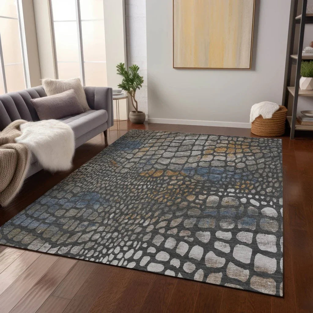 LOOMLAN Rugs Siena Gray Washable Indoor-Outdoor Rug