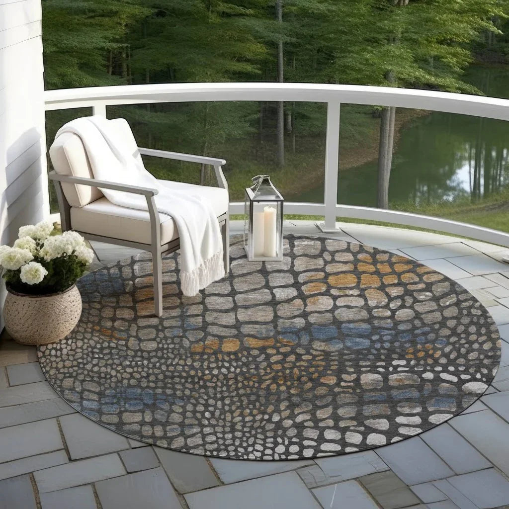 LOOMLAN Rugs Siena Gray Washable Indoor-Outdoor Rug