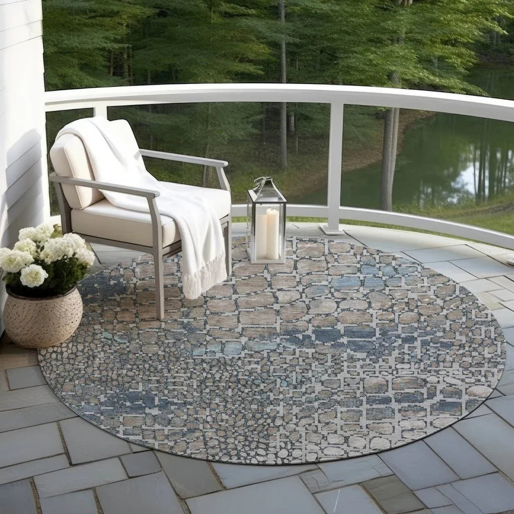 LOOMLAN Rugs Siena Silver Washable Indoor-Outdoor Rug
