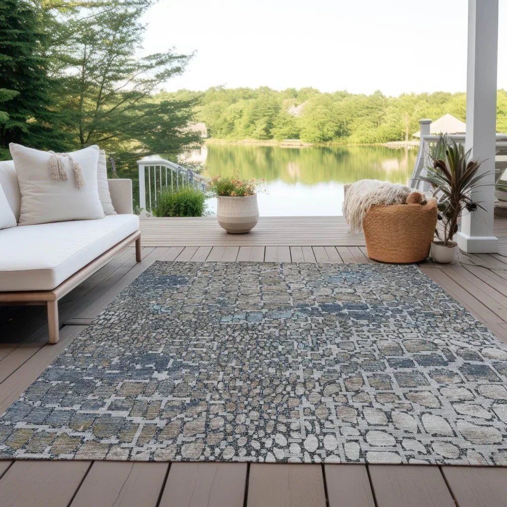 LOOMLAN Rugs Siena Silver Washable Indoor-Outdoor Rug