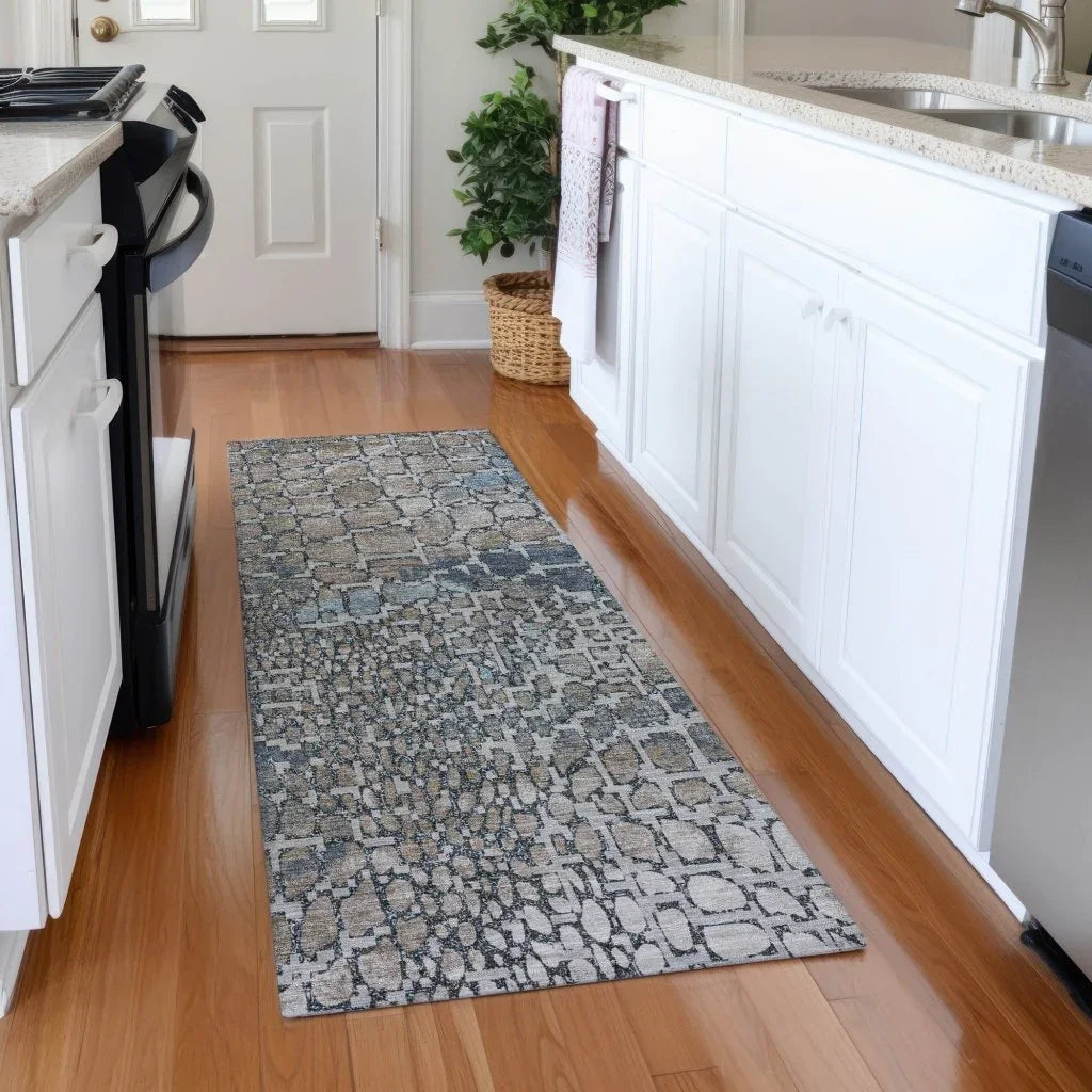 LOOMLAN Rugs Siena Silver Washable Indoor-Outdoor Rug