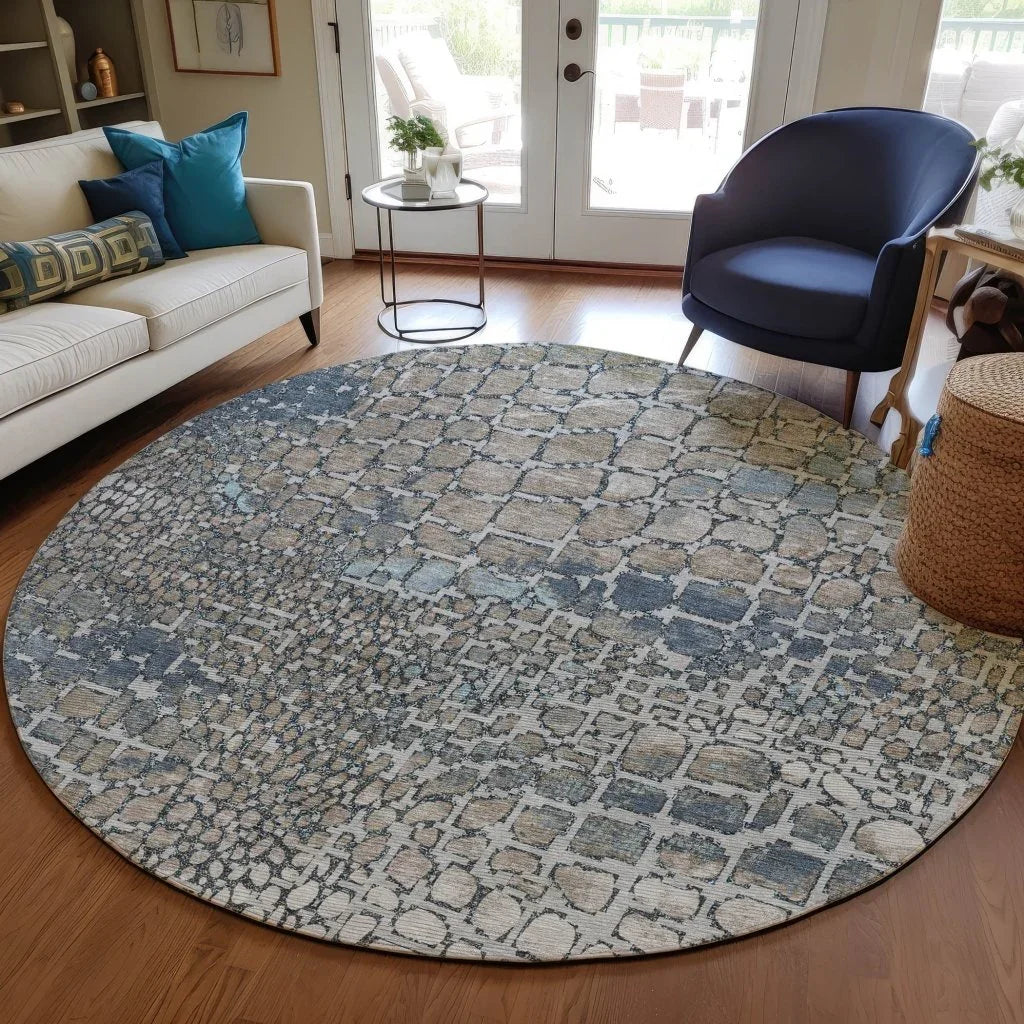 LOOMLAN Rugs Siena Silver Washable Indoor-Outdoor Rug
