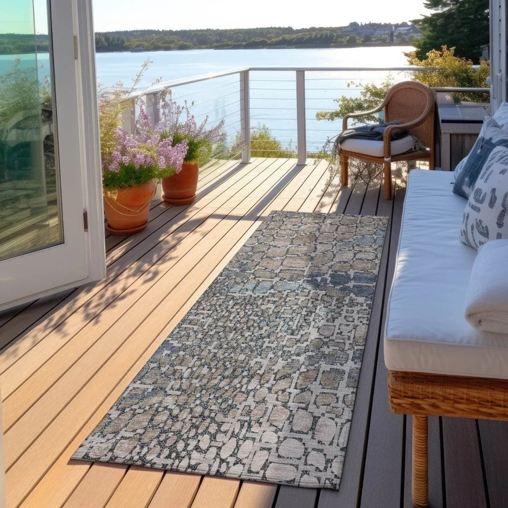 LOOMLAN Rugs Siena Silver Washable Indoor-Outdoor Rug