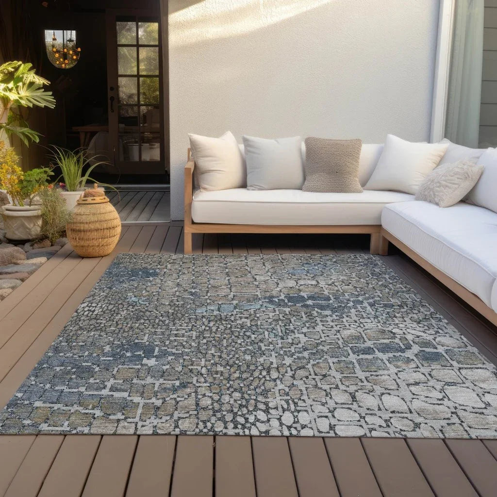 LOOMLAN Rugs Siena Silver Washable Indoor-Outdoor Rug