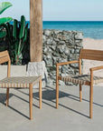 Siena Teak Woven Stackable Patio Armchair 4PC - LOOMLAN - HiTeak - Outdoor Accent Chairs