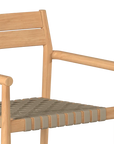 Siena Teak Woven Stackable Patio Armchair 4PC - LOOMLAN - HiTeak - Outdoor Accent Chairs