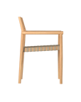Siena Teak Woven Stackable Patio Armchair 4PC - LOOMLAN - HiTeak - Outdoor Accent Chairs