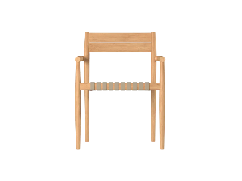 Siena Teak Woven Stackable Patio Armchair 4PC - LOOMLAN - HiTeak - Outdoor Accent Chairs