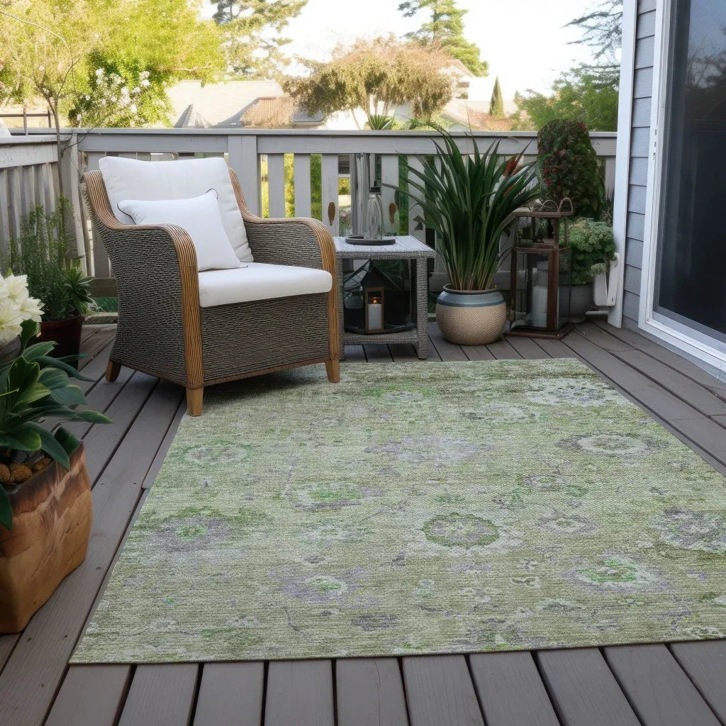 LOOMLAN Rugs Sofia Green Washable Indoor-Outdoor Rug