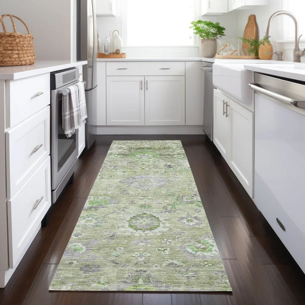 LOOMLAN Rugs Sofia Green Washable Indoor-Outdoor Rug