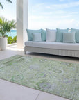 LOOMLAN Rugs Sofia Green Washable Indoor-Outdoor Rug