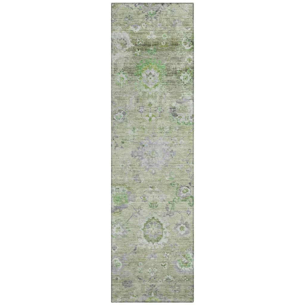 LOOMLAN Rugs Sofia Green Washable Indoor-Outdoor Rug