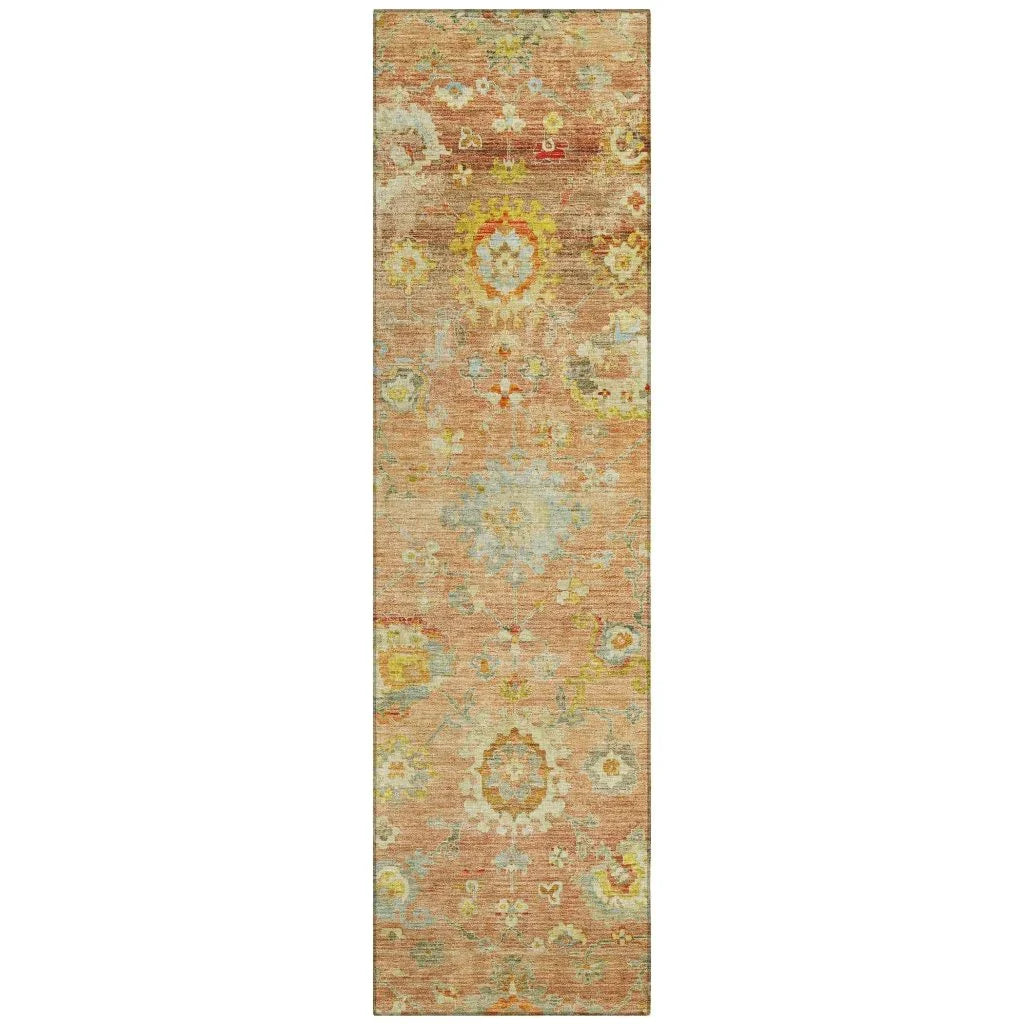 LOOMLAN Rugs Sofia Orange Washable Indoor-Outdoor Rug