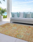 LOOMLAN Rugs Sofia Orange Washable Indoor-Outdoor Rug