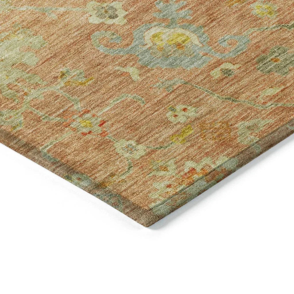 LOOMLAN Rugs Sofia Orange Washable Indoor-Outdoor Rug