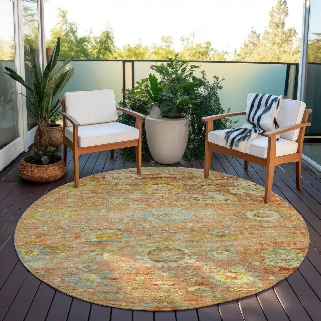 LOOMLAN Rugs Sofia Orange Washable Indoor-Outdoor Rug