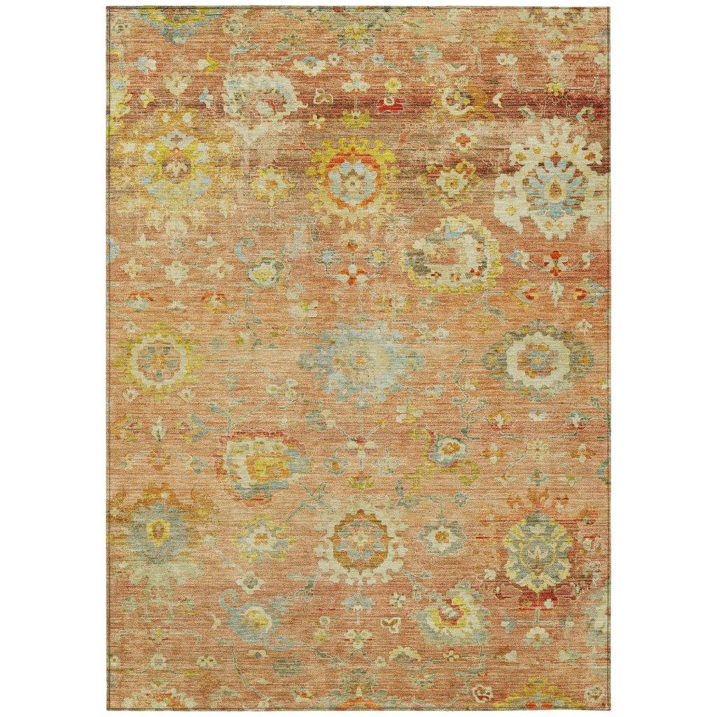 LOOMLAN Rugs Sofia Orange Washable Indoor-Outdoor Rug