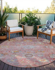 LOOMLAN Rugs Sofia Pink Washable Indoor-Outdoor Rug