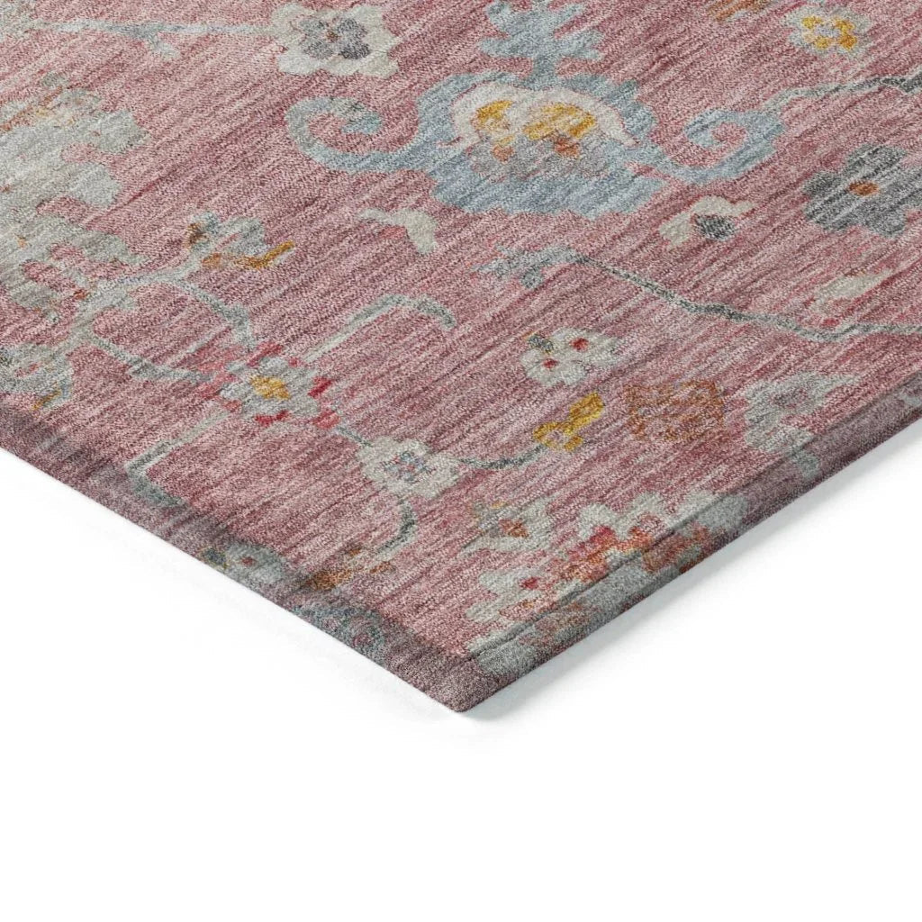 LOOMLAN Rugs Sofia Pink Washable Indoor-Outdoor Rug