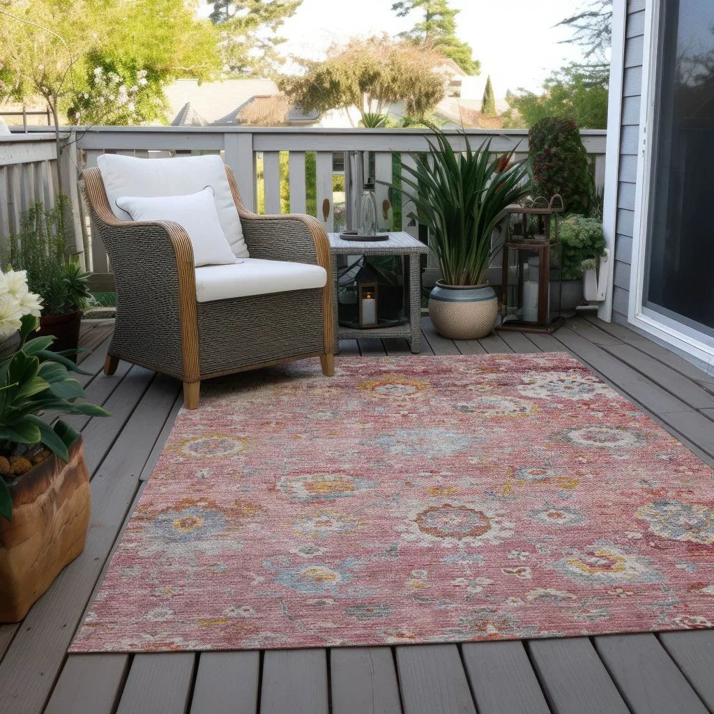 LOOMLAN Rugs Sofia Pink Washable Indoor-Outdoor Rug