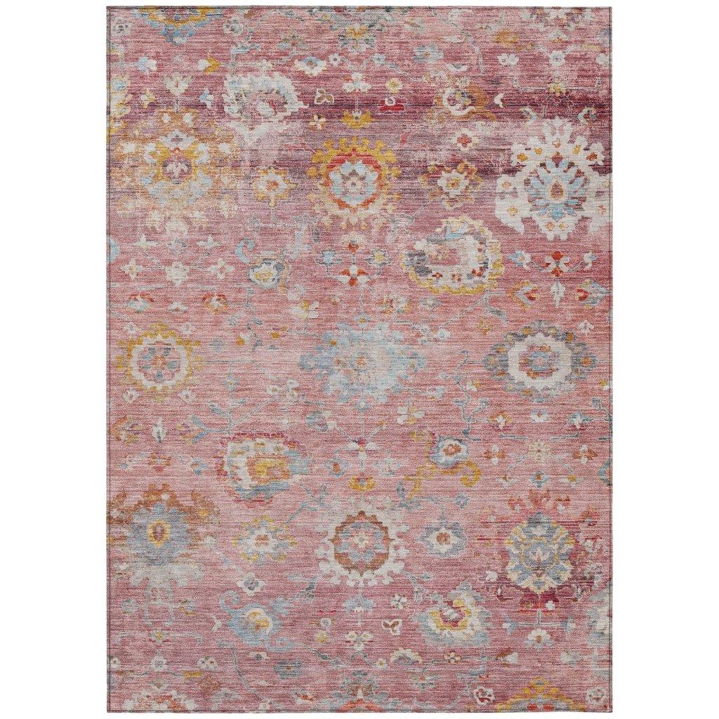 LOOMLAN Rugs Sofia Pink Washable Indoor-Outdoor Rug