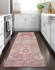 LOOMLAN Rugs Sofia Pink Washable Indoor-Outdoor Rug
