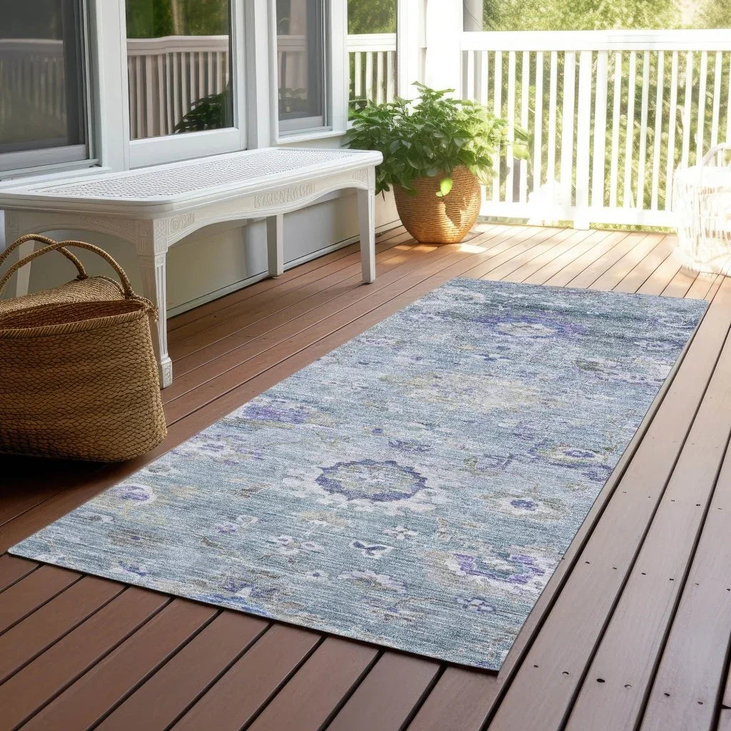 LOOMLAN Rugs Sofia Sky Washable Indoor-Outdoor Rug
