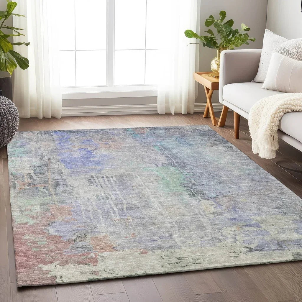 LOOMLAN Rugs Sofina Purple Washable Indoor-Outdoor Rug