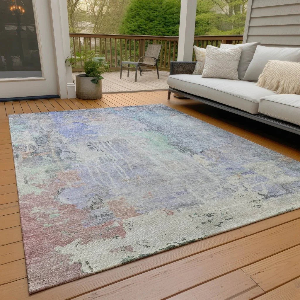 LOOMLAN Rugs Sofina Purple Washable Indoor-Outdoor Rug