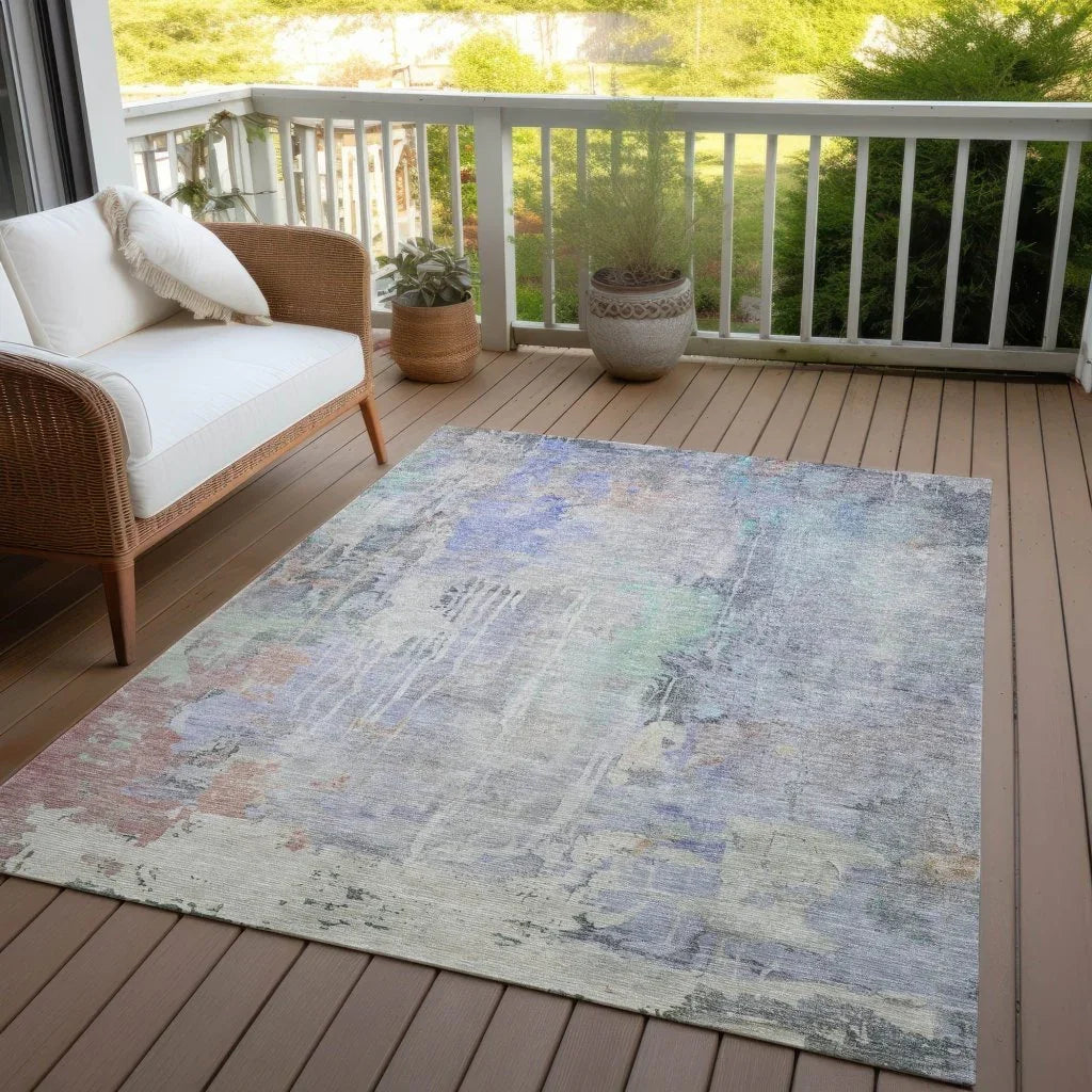 LOOMLAN Rugs Sofina Purple Washable Indoor-Outdoor Rug