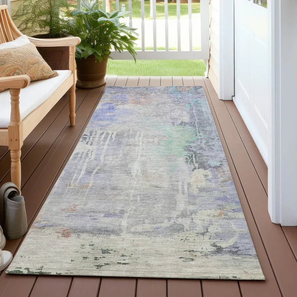 LOOMLAN Rugs Sofina Purple Washable Indoor-Outdoor Rug