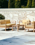 SoHo 4PC Teak Outdoor Patio Deep Set Sunbrella Cushion - LOOMLAN - HiTeak - Outdoor Lounge Sets
