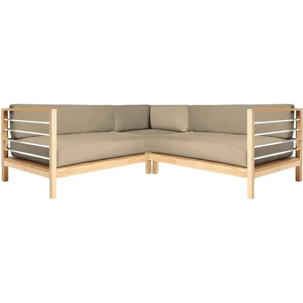 HiTeak SoHo 7PC Outdoor Sectional Deep Set Sunbrella