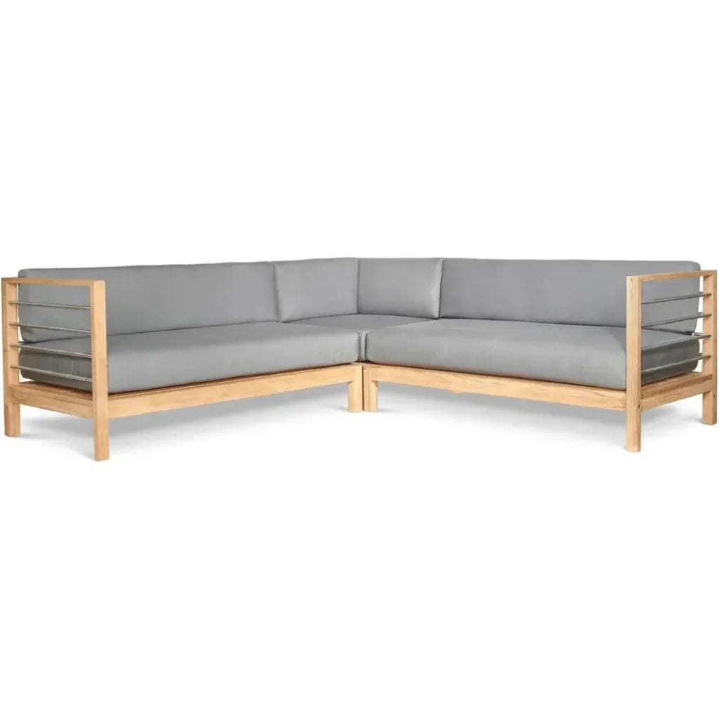 HiTeak SoHo 7PC Outdoor Sectional Deep Set Sunbrella