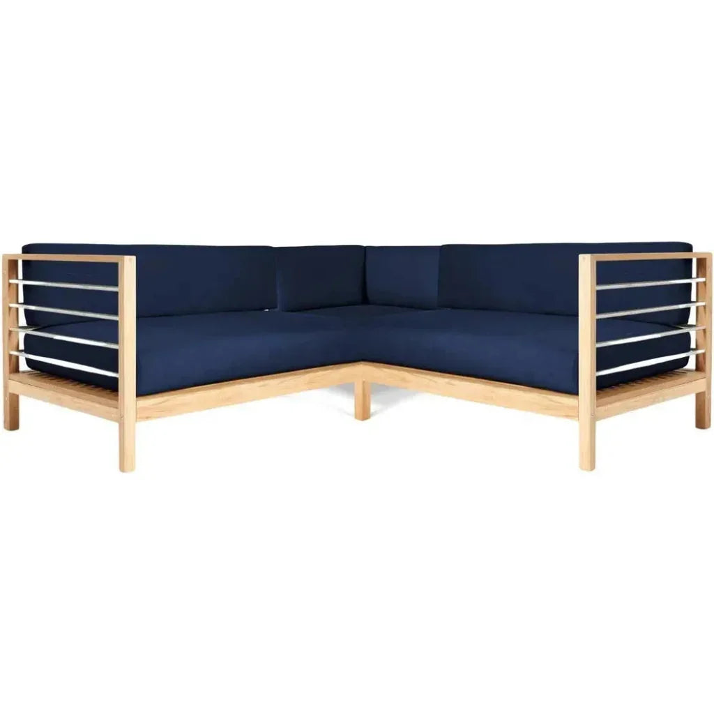 HiTeak SoHo 7PC Outdoor Sectional Deep Set Sunbrella