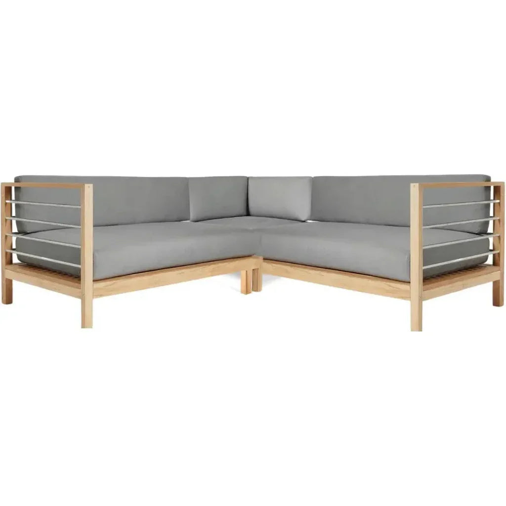 HiTeak SoHo 7PC Outdoor Sectional Deep Set Sunbrella