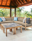 HiTeak SoHo 7PC Outdoor Sectional Deep Set Sunbrella