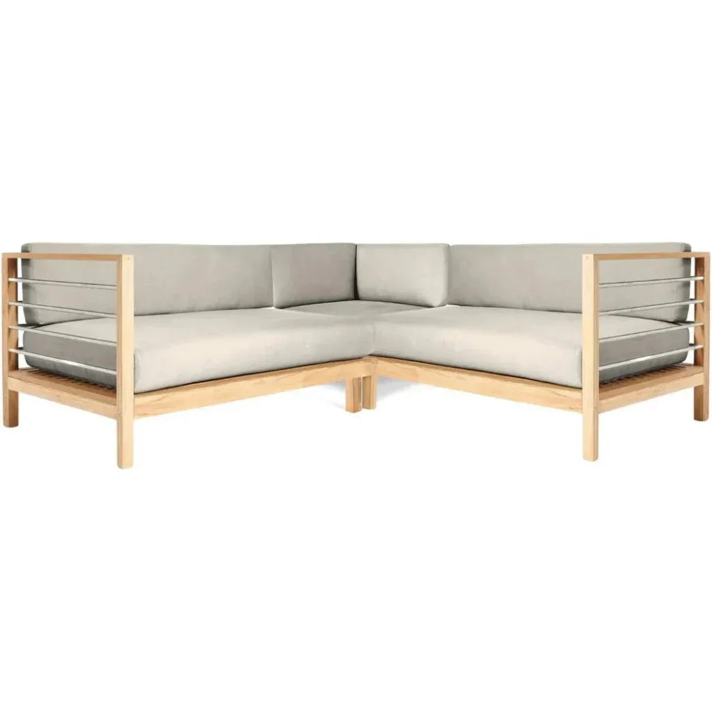 HiTeak SoHo 7PC Outdoor Sectional Deep Set Sunbrella