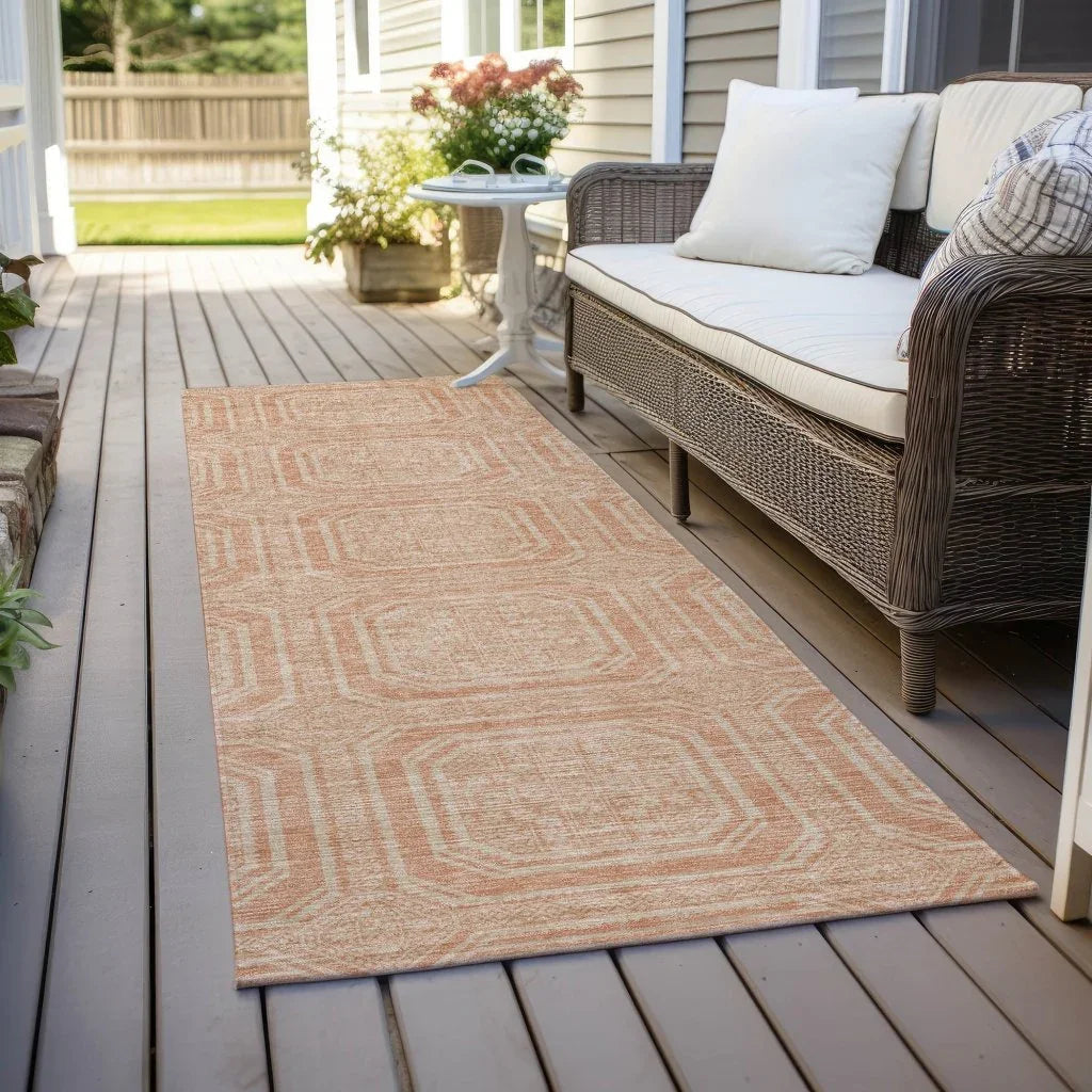 LOOMLAN Rugs Solandra Orange Washable Indoor-Outdoor Rug