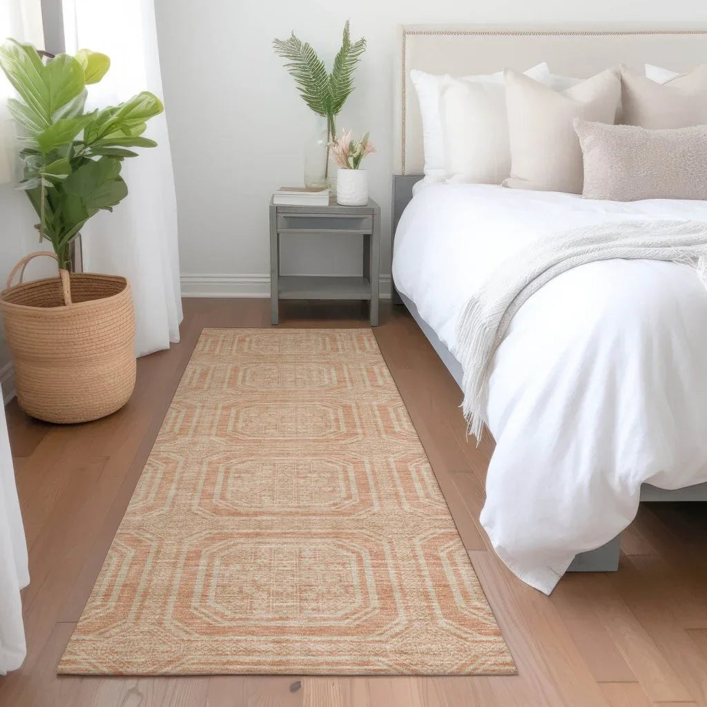 LOOMLAN Rugs Solandra Orange Washable Indoor-Outdoor Rug