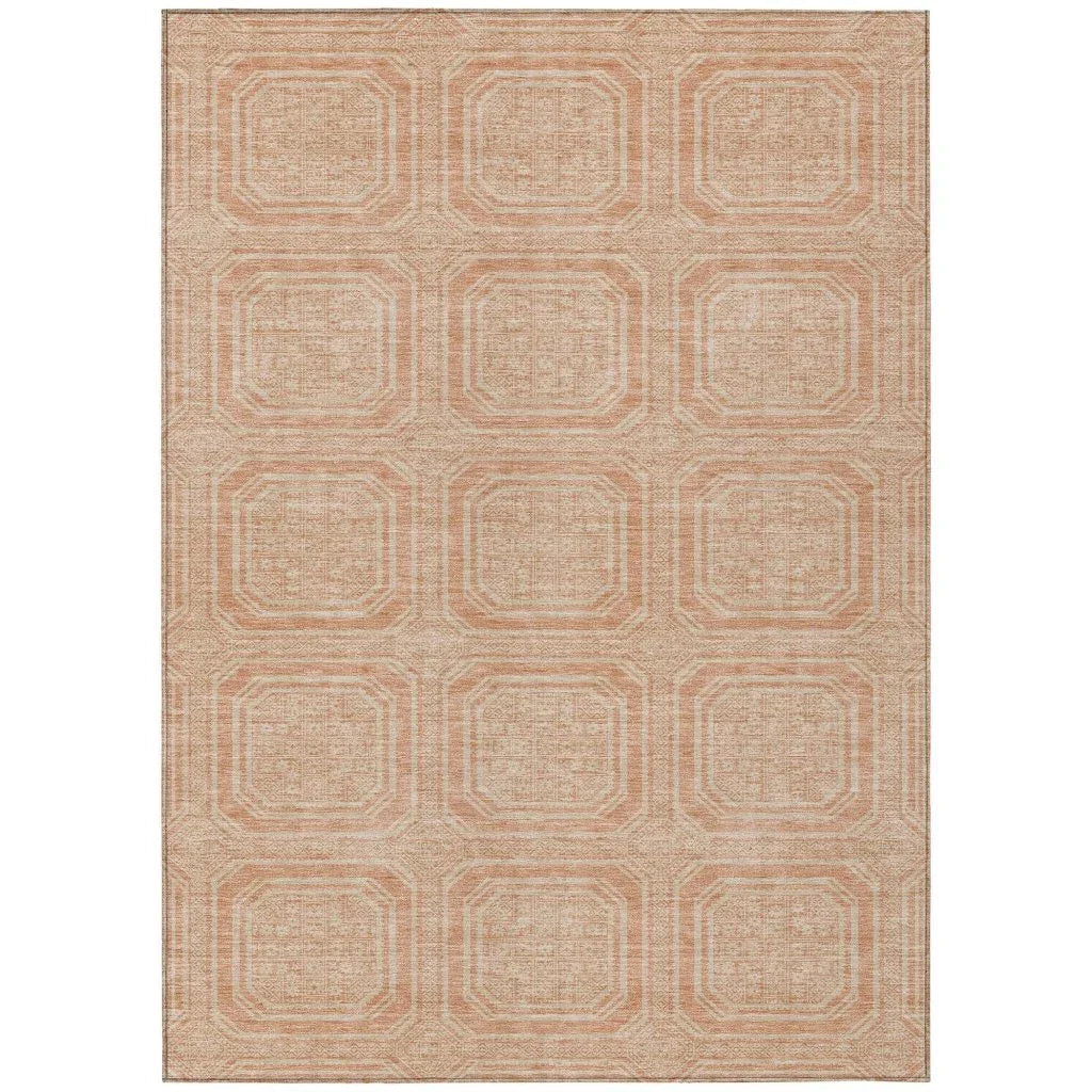 LOOMLAN Rugs Solandra Orange Washable Indoor-Outdoor Rug