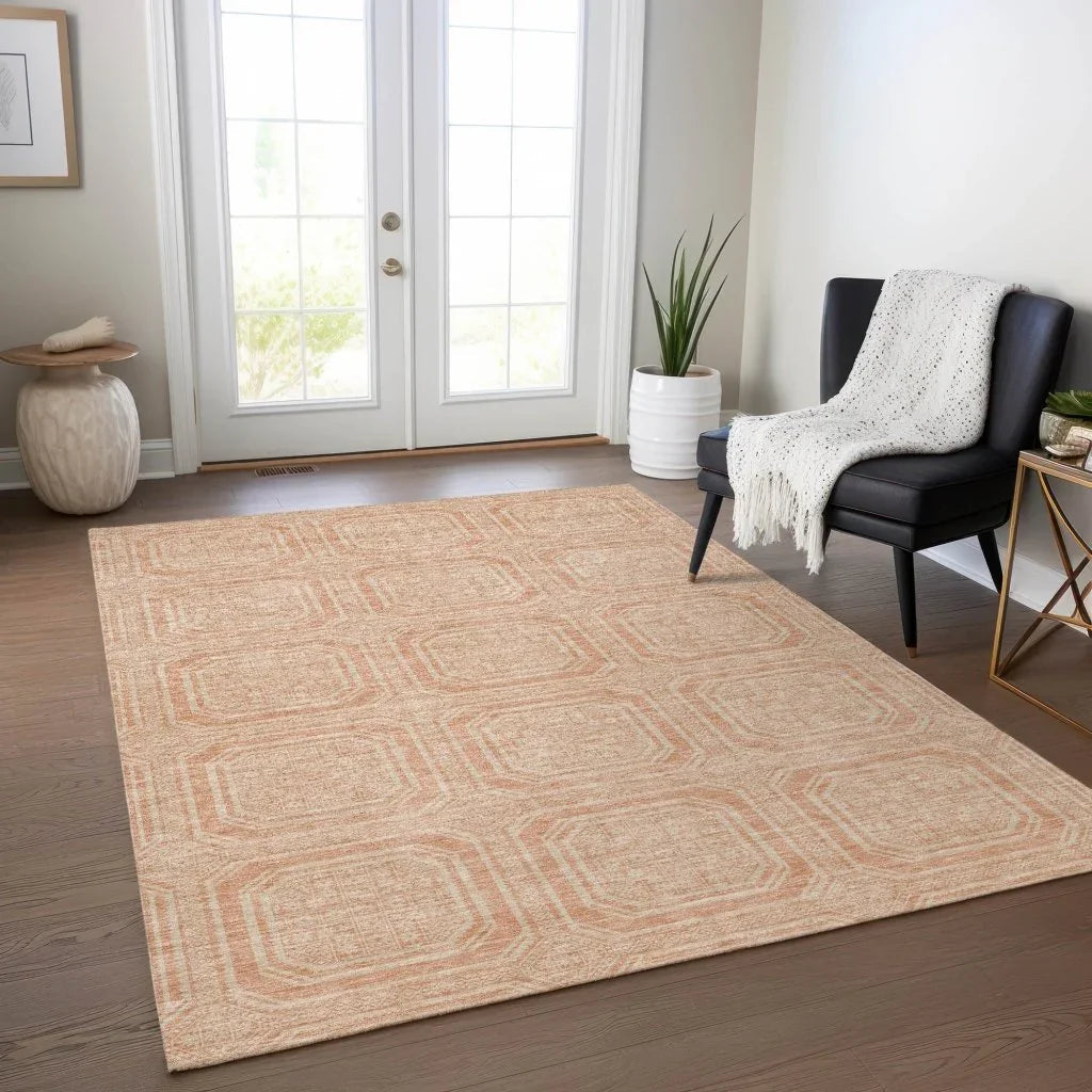 LOOMLAN Rugs Solandra Orange Washable Indoor-Outdoor Rug