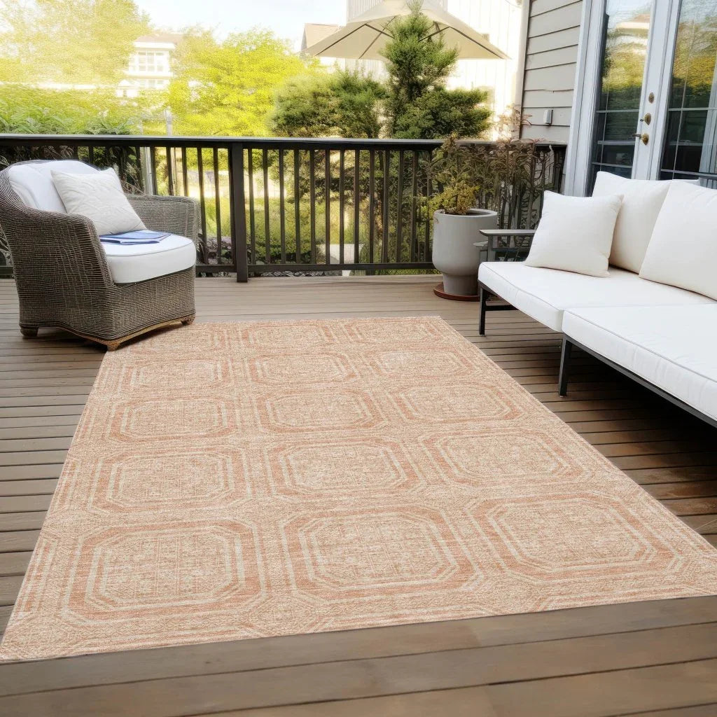 LOOMLAN Rugs Solandra Orange Washable Indoor-Outdoor Rug