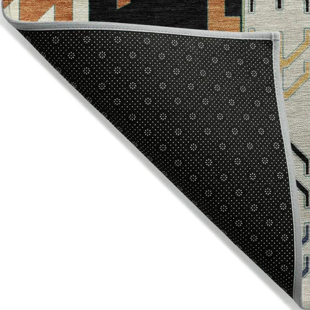 LOOMLAN Rugs Solara Black Washable Indoor-Outdoor Rug