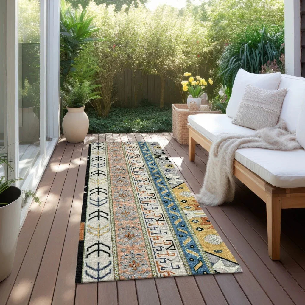 LOOMLAN Rugs Solara Black Washable Indoor-Outdoor Rug