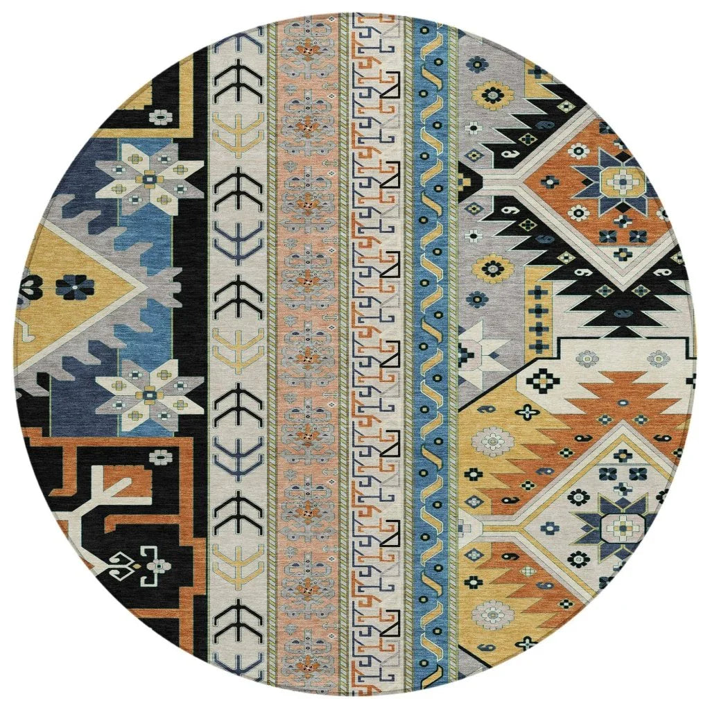 LOOMLAN Rugs Solara Black Washable Indoor-Outdoor Rug