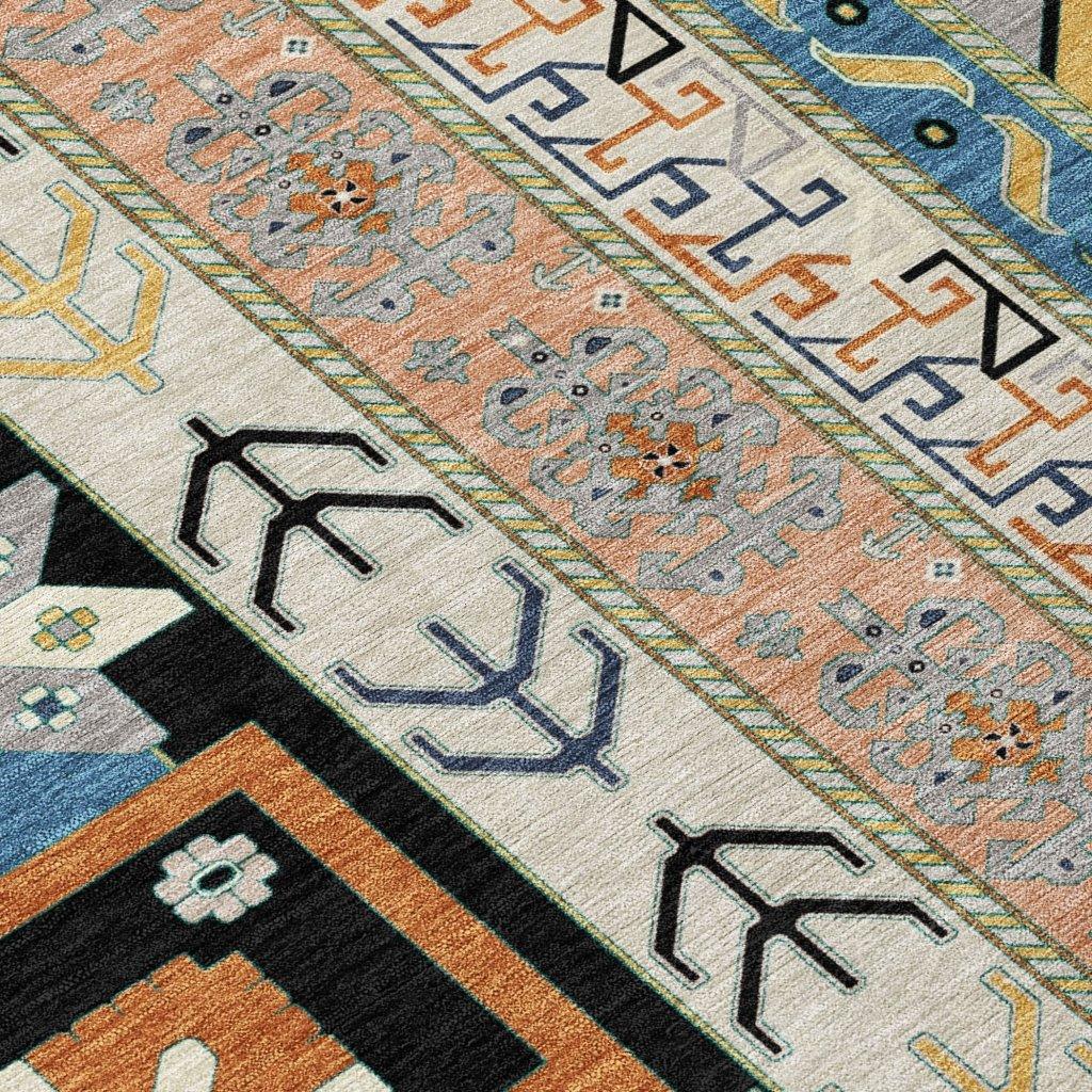 LOOMLAN Rugs Solara Black Washable Indoor-Outdoor Rug