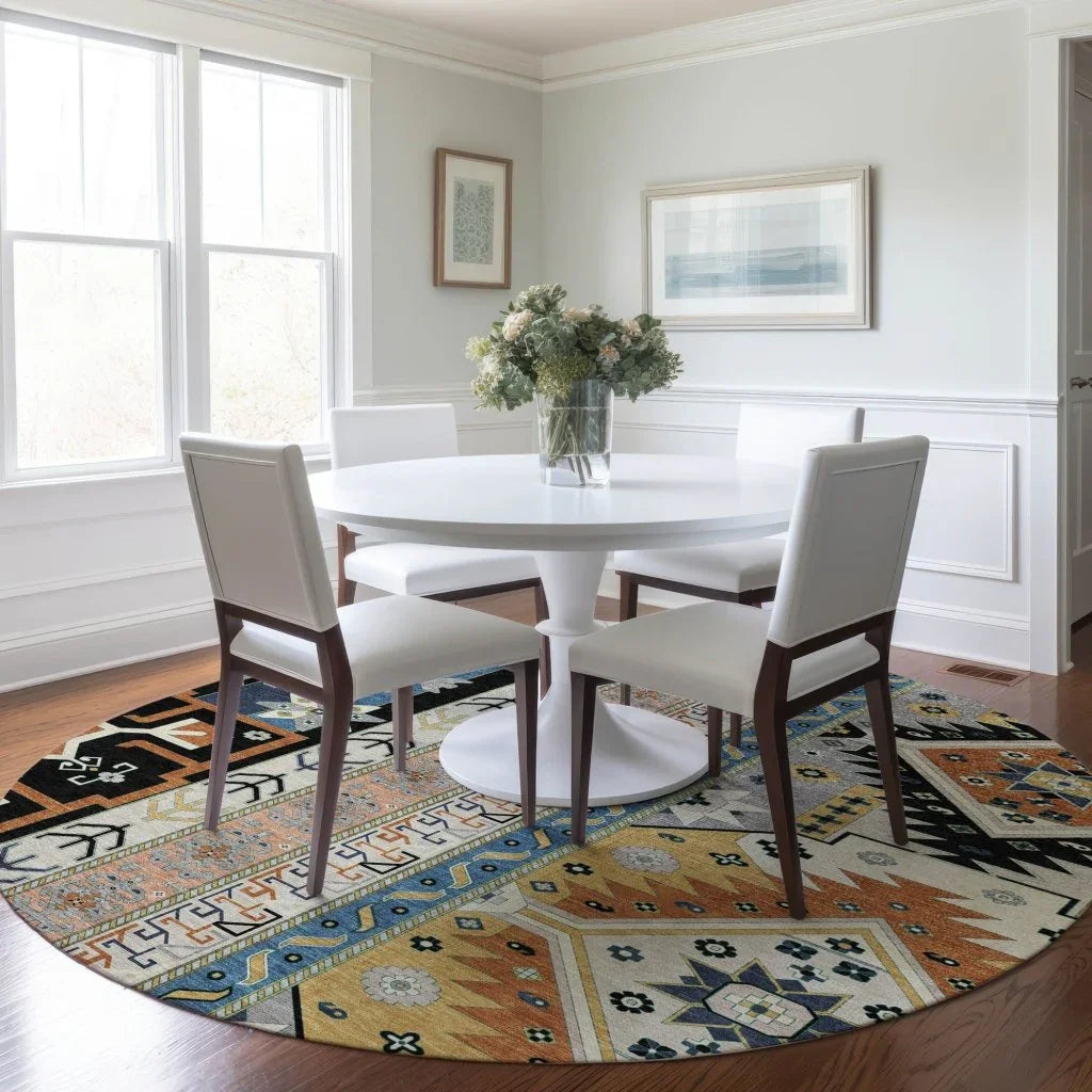 LOOMLAN Rugs Solara Black Washable Indoor-Outdoor Rug